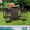 Costway 5PCS Patio Rattan Bar Table Stool Set Hidden Storage Shelf Cushioned